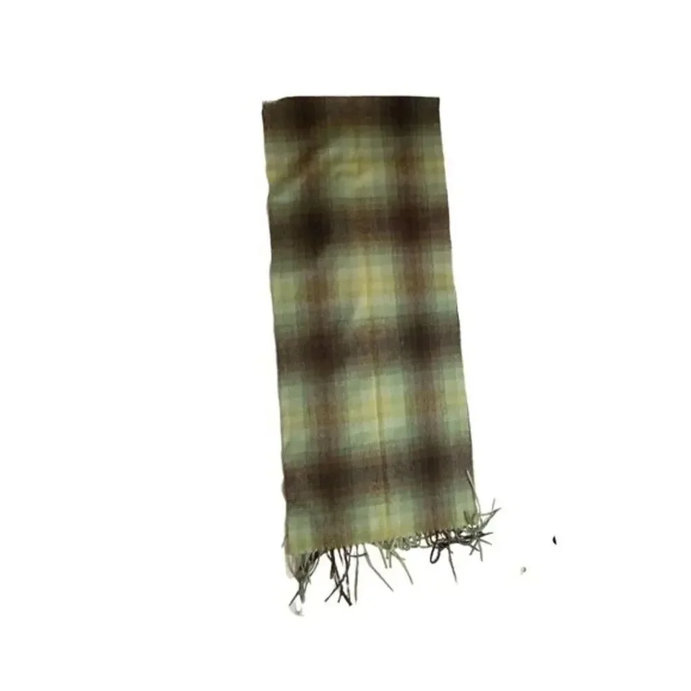 Green Plaid Cashmere Scarf